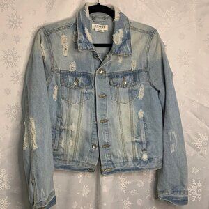 CI Sono Womens Distressed Denim Jean Jacket Size Medium